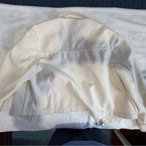 Old Navy Women's Off-White Leather Jacket